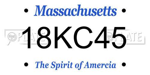 18KC45 Massachusetts License Plate