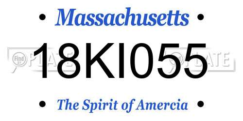 18KI055 Massachusetts License Plate