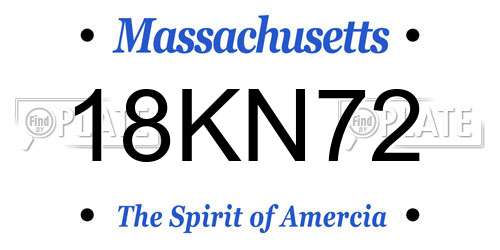 18KN72 Massachusetts License Plate