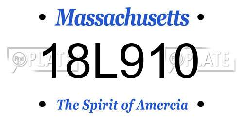 18L910 Massachusetts License Plate