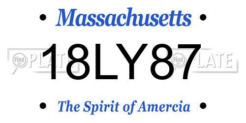 18LY87 Massachusetts License Plate