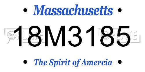 18M3185 Massachusetts License Plate