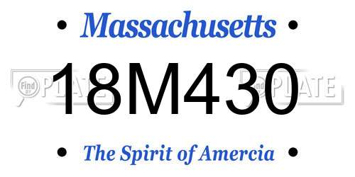 18M430 Massachusetts License Plate