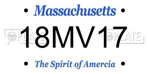 18MV17 Massachusetts License Plate