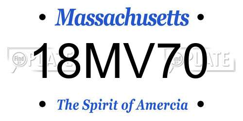 18MV70 Massachusetts License Plate