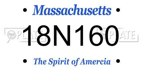 18N160 Massachusetts License Plate
