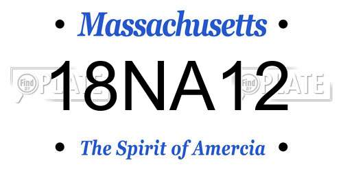 18NA12 Massachusetts License Plate