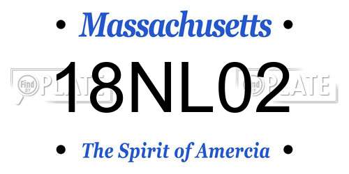 18NL02 Massachusetts License Plate