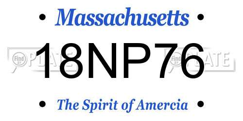 18NP76 Massachusetts License Plate