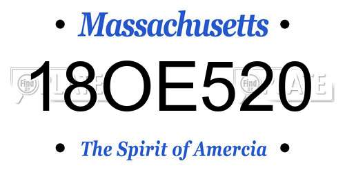 18OE520 Massachusetts License Plate