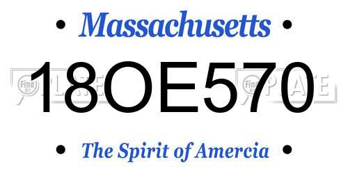 18OE570 Massachusetts License Plate