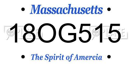 18OG515 Massachusetts License Plate