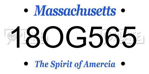 18OG565 Massachusetts License Plate
