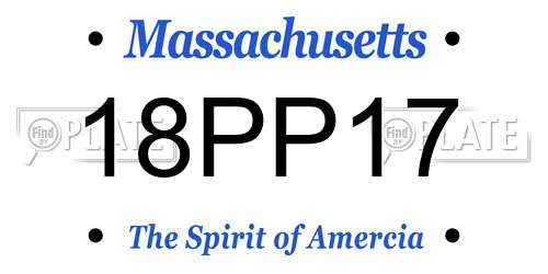 18PP17 Massachusetts License Plate
