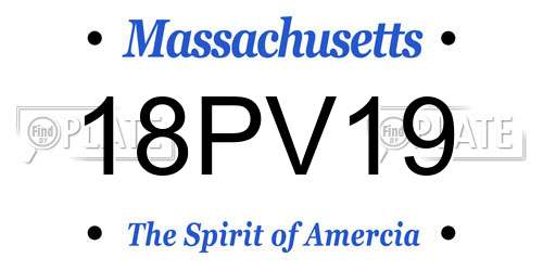 18PV19 Massachusetts License Plate
