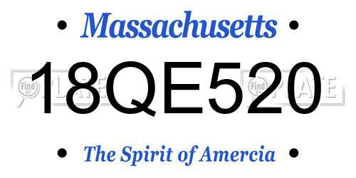 18QE520 Massachusetts License Plate