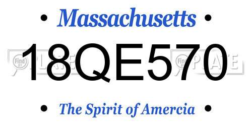 18QE570 Massachusetts License Plate