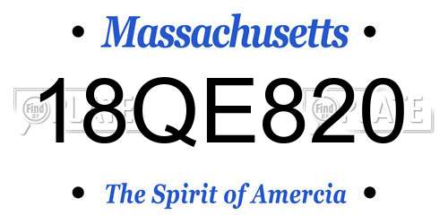 18QE820 Massachusetts License Plate