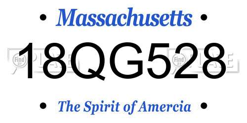 18QG528 Massachusetts License Plate