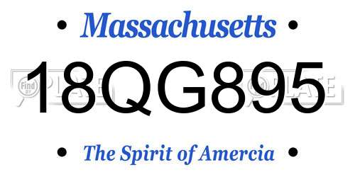 18QG895 Massachusetts License Plate