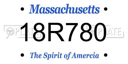 18R780 Massachusetts License Plate