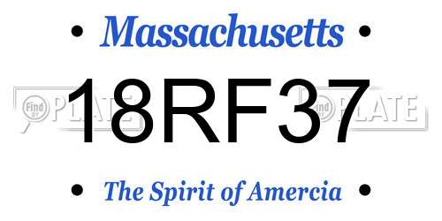 18RF37 Massachusetts License Plate