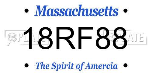 18RF88 Massachusetts License Plate