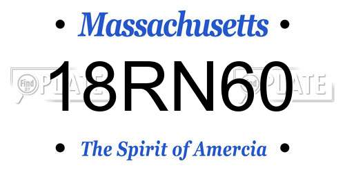 18RN60 Massachusetts License Plate