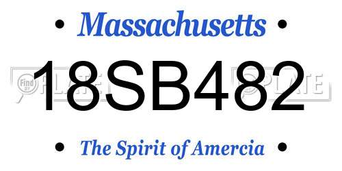 18SB482 Massachusetts License Plate