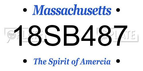 18SB487 Massachusetts License Plate