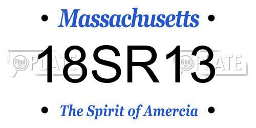 18SR13 Massachusetts License Plate