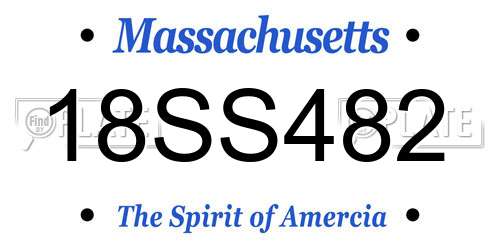 18SS482 Massachusetts License Plate