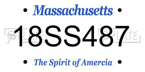 18SS487 Massachusetts License Plate