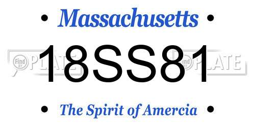 18SS81 Massachusetts License Plate