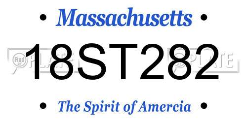 18ST282 Massachusetts License Plate