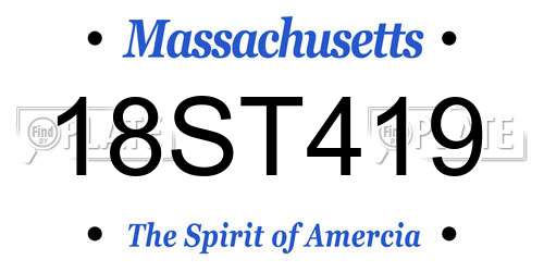 18ST419 Massachusetts License Plate