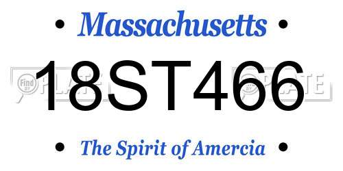 18ST466 Massachusetts License Plate