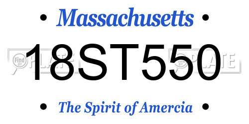 18ST550 Massachusetts License Plate