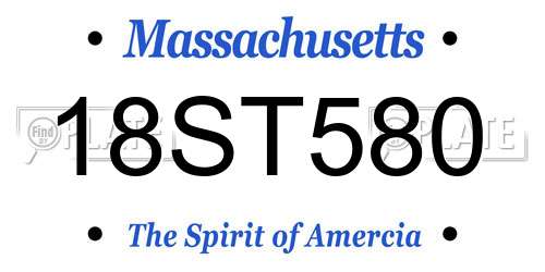 18ST580 Massachusetts License Plate