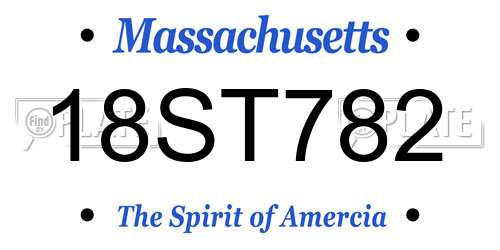 18ST782 Massachusetts License Plate
