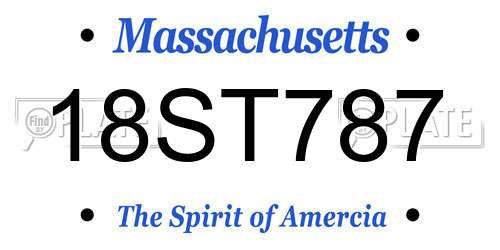 18ST787 Massachusetts License Plate