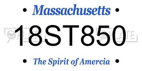 18ST850 Massachusetts License Plate