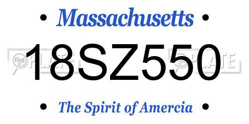 18SZ550 Massachusetts License Plate