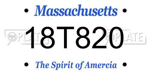 18T820 Massachusetts License Plate