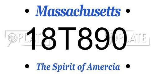 18T890 Massachusetts License Plate