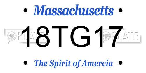 18TG17 Massachusetts License Plate