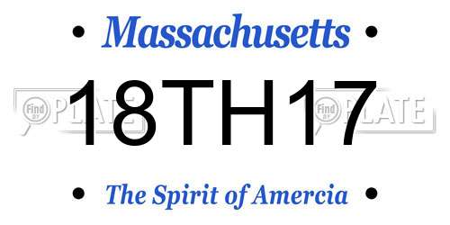 18TH17 Massachusetts License Plate