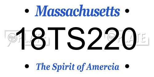 18TS220 Massachusetts License Plate