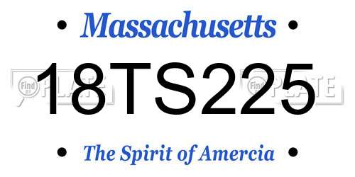 18TS225 Massachusetts License Plate