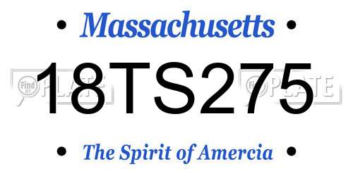 18TS275 Massachusetts License Plate